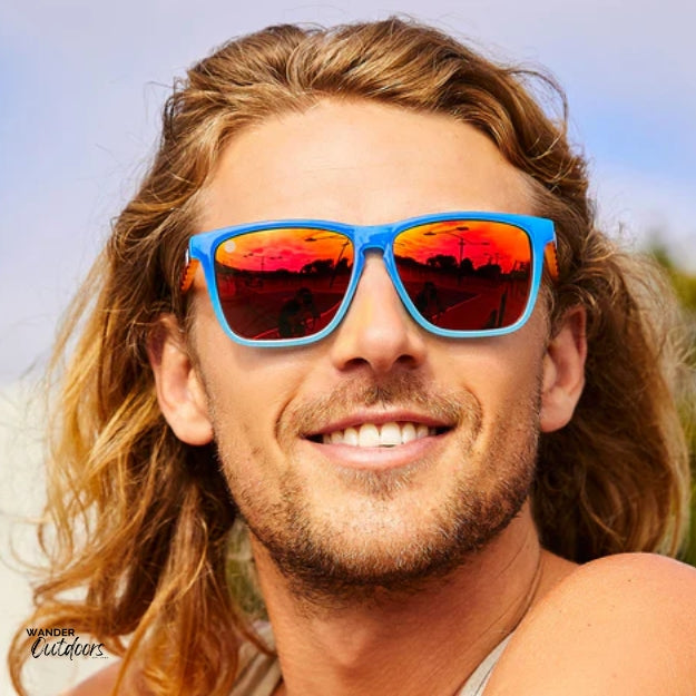 Unisex affordable Knockaround Fast Lanes Sport Sunglasses funkwave male volleyball player wearing