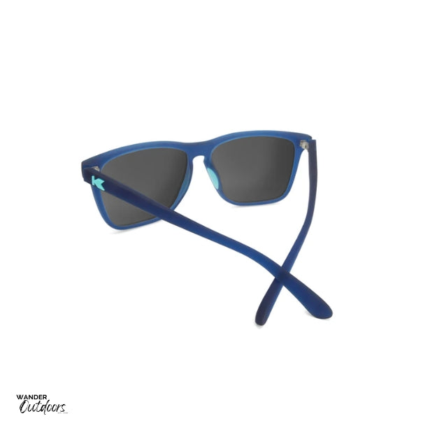 Unisex affordable Knockaround Fast Lanes Sport Sunglasses rubberised navy mint rear frame view