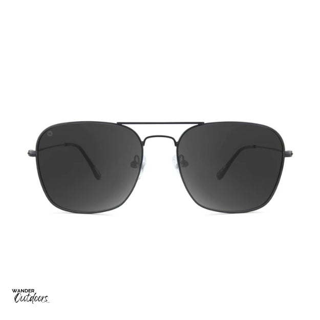 Unisex Affordable Knockaround Mount Evans Sunglasses Black Smoke Front On View