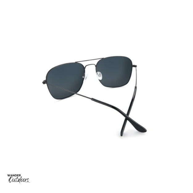 Unisex Affordable Knockaround Mount Evans Sunglasses Black Smoke Rear Frame View