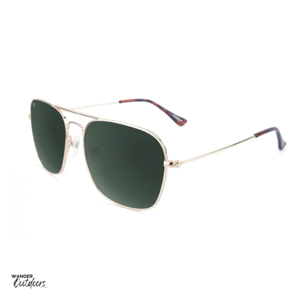 Unisex Affordable Knockaround Mount Evans Sunglasses Gold Aviator Green Flyover