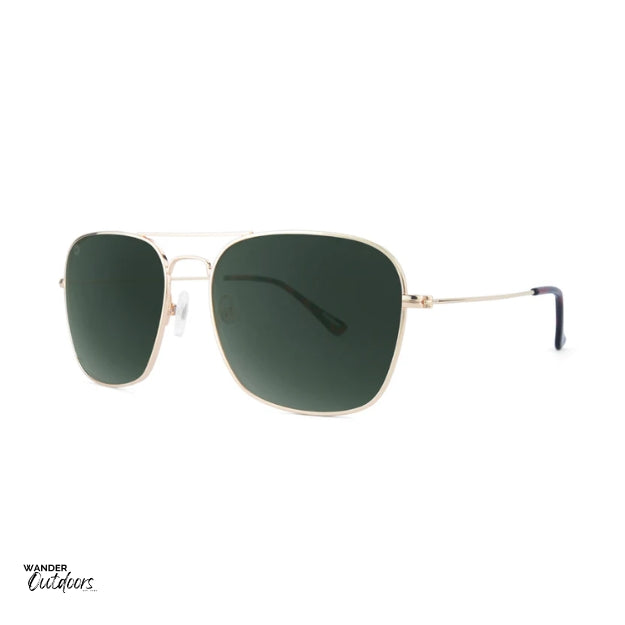 Unisex Affordable Knockaround Mount Evans Sunglasses Gold Aviator Green Side View