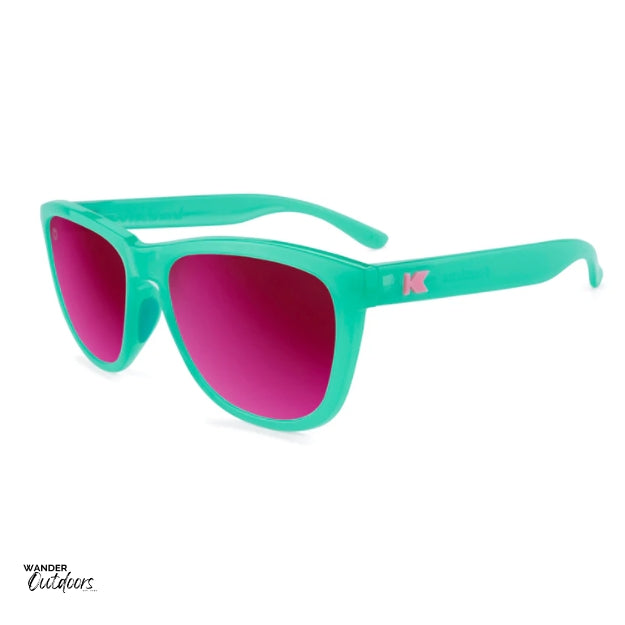 Knockaround Premiums Sport Sunglasses Aquamarine Fuschia Flyover