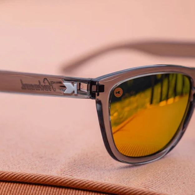 Knockaround Premiums Sport Sunglasses Clear Grey Sunset Close Up