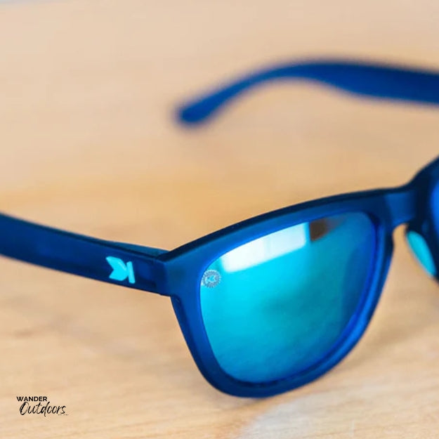 Knockaround Premiums Sport Sunglasses Rubberised Navy Mint Close Up