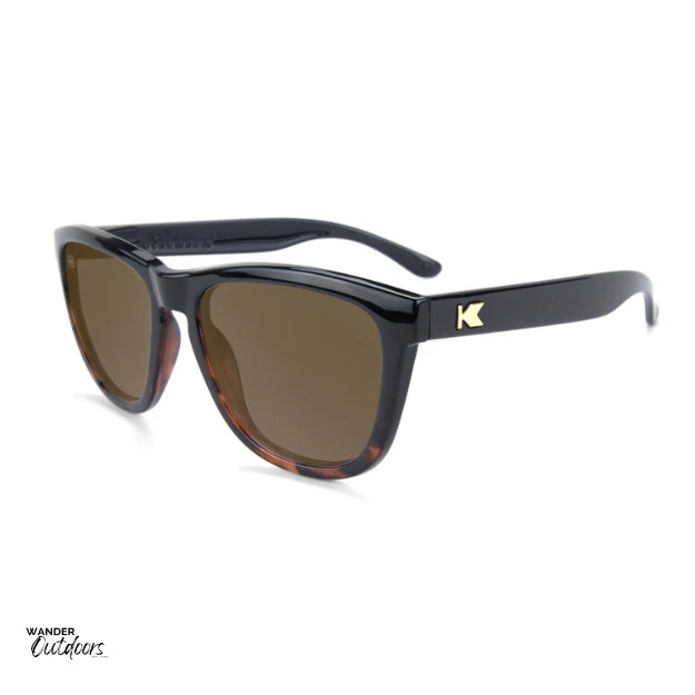 Knockaround Premiums Sunglasses Glossy Black Tortoise Shell Fade Flyover