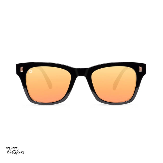 Unisex Knockaround Seventy Nines Sunglasses Glossy Black Peache Front View