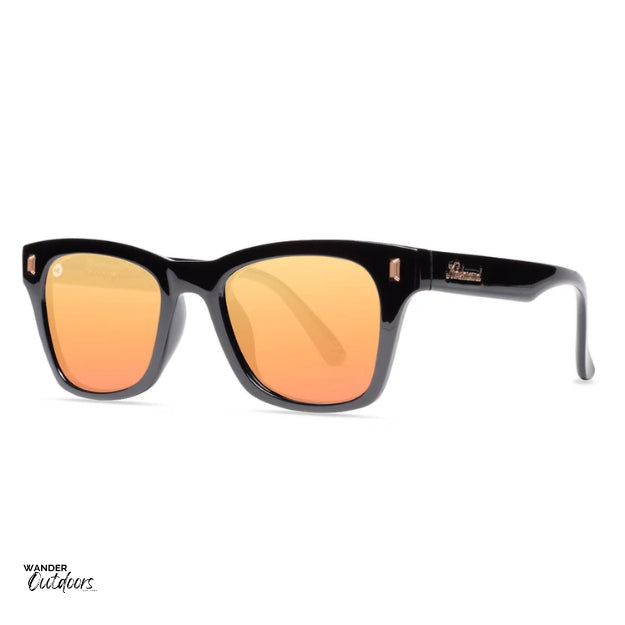 Unisex Knockaround Seventy Nines Sunglasses Glossy Black Peach Side View