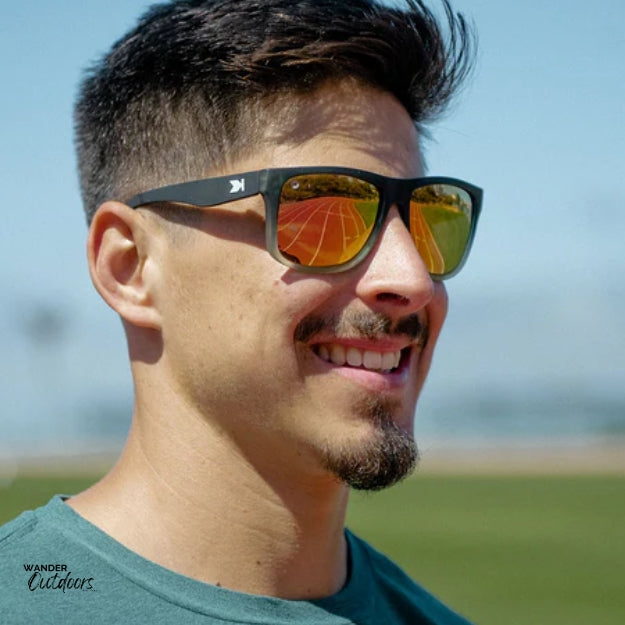 Affordable Unisex Knockaround Torrey Pines Sport Sunglasses Morning Moon Guy On Athletics Track