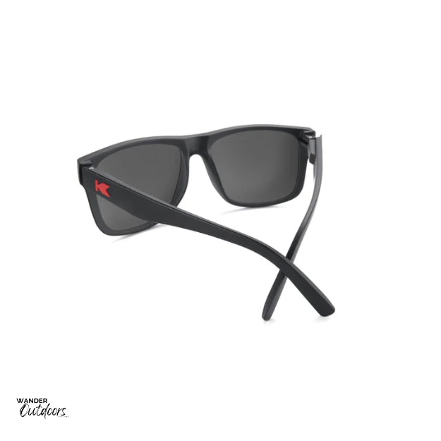 Affordable Unisex Knockaround Torrey Pines Sunglasses Matte Black Red Sunset Rear View