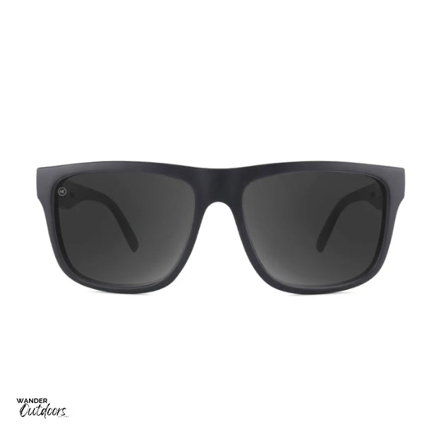 Knockaround Torrey Pines Sunglasses Matte Black Smoke Lenses Front View