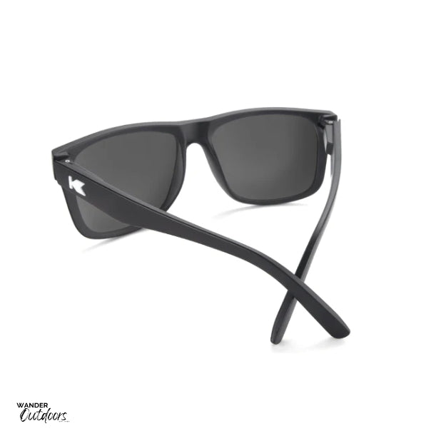 Knockaround Torrey Pines Sunglasses Matte Black Smoke Lenses Rear View