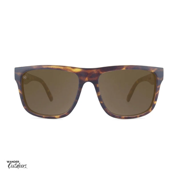 Affordable Unisex Knockaround Torrey Pines Sunglasses Matte Tortoise Shell Amber Front View