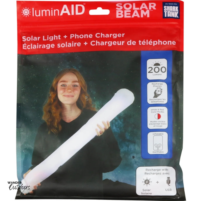 LuminAID Solar Beam Packaging Front