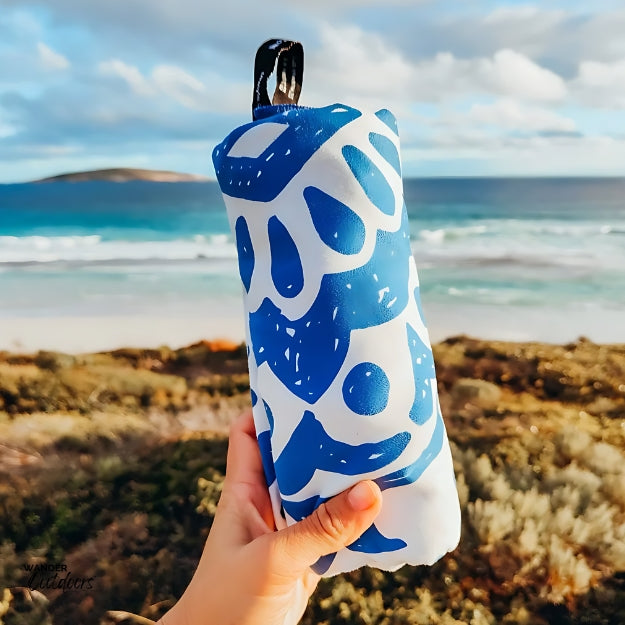 Newlyfe Beach Towel & Pouch Boho Rolled to 600ml bottle size