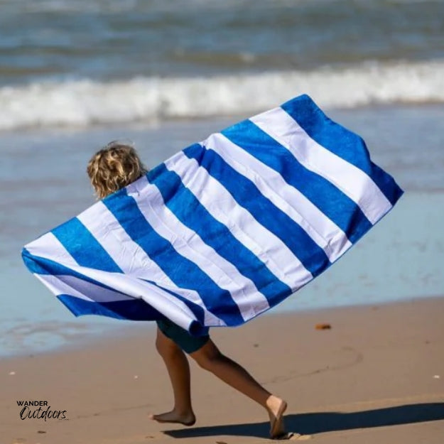 Newlyfe Beach Towel & Pouch Bondi on the beach