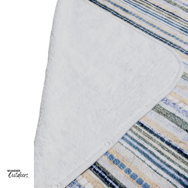 Newlyfe Wearable Fleece Blanket Fleece close up Green with buttons