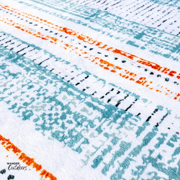 Newlyfe Wearable Fleece Blanket Orange Pattern Close Up