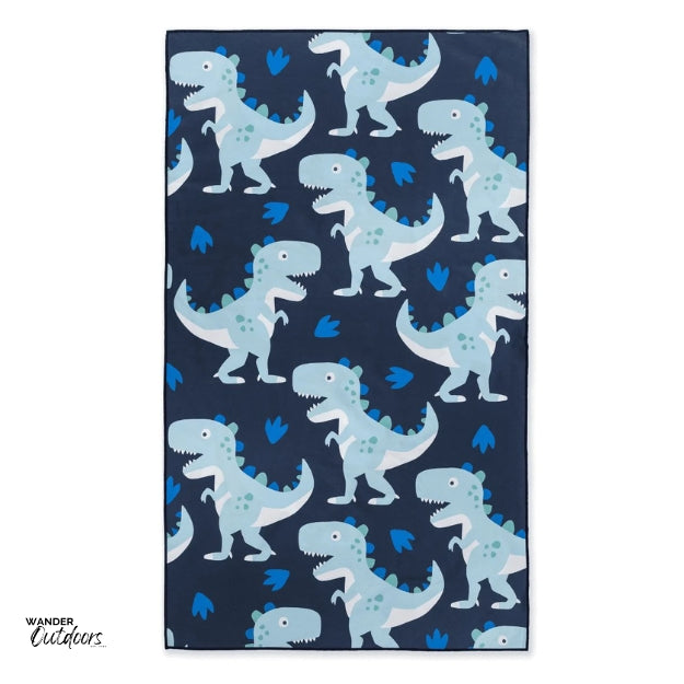 Newlyfe Kids Beach Towel Dinosaur Flat Lay