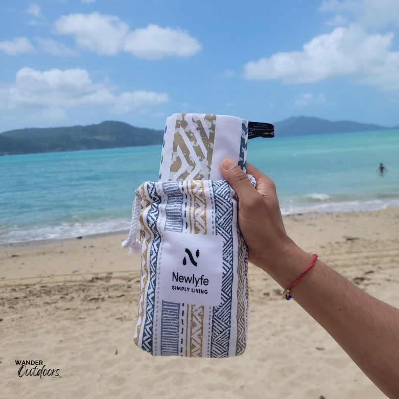 Newlyfe Sand Free Microfibre Beach Towels Bruny in pouch