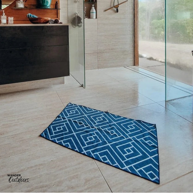 Newlyfe Mini Multi-Function Waffle Weave Towel Navy Floor Towel