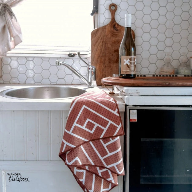 Newlyfe Mini Multi-Function Waffle Weave Towel Rust Kitchen Towel