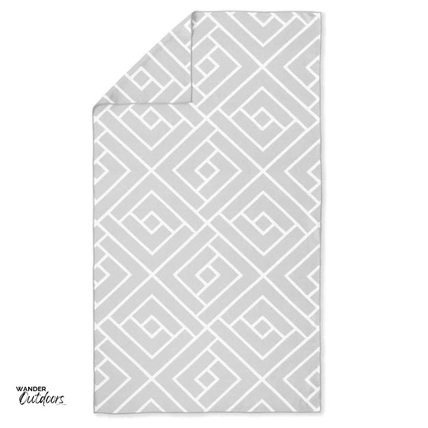 Newlyfe Waffle Weave Bath Towel Flat Lay Grey