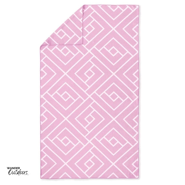 Newlyfe Waffle Weave Bath Towel Flat Lay Pink