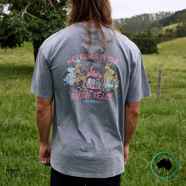 Bush Telly Tee | Relaxed Fit Cotton Campfire T-Shirt Back View