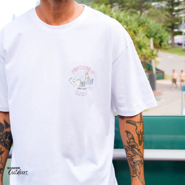 Olas Supply Co. Frothing It Tee Front