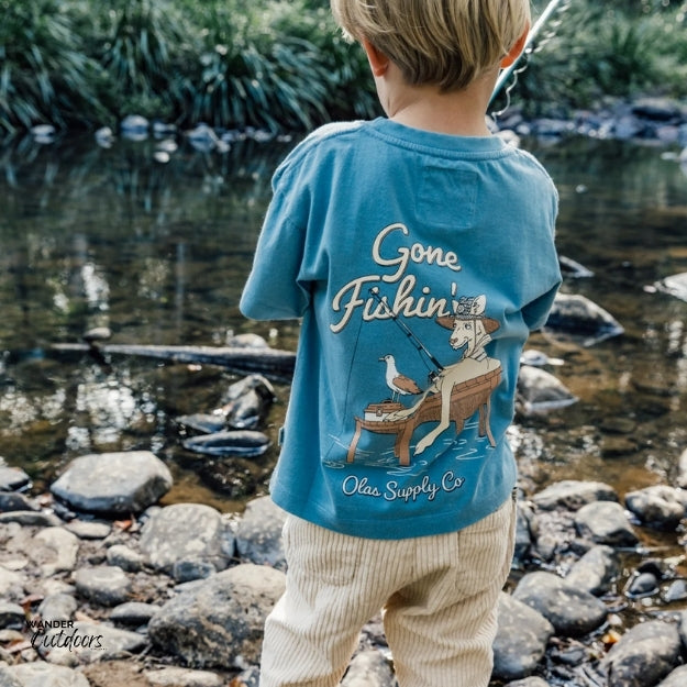 Olas Supply Co. Gone Fishing Mini Tee Back