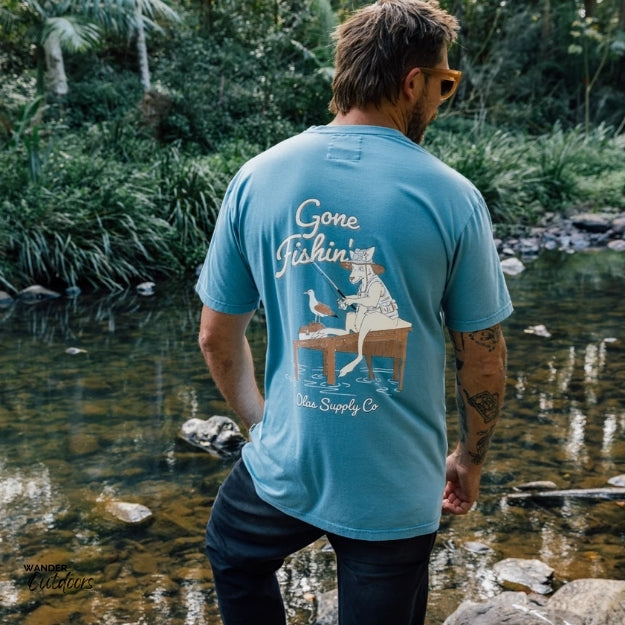 Olas Supply Co. Gone Fishing Tee Back