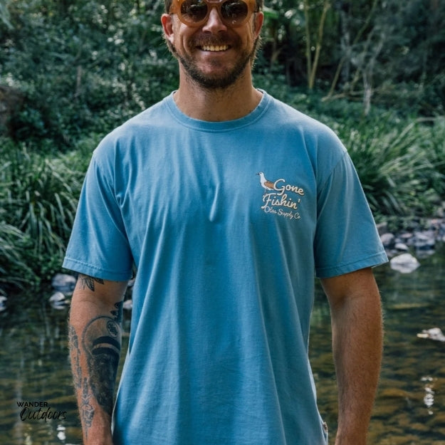 Olas Supply Co. Gone Fishing Tee Front