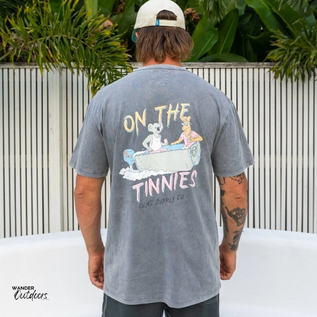 Olas Supply Co. On The Tinnies Tee Back