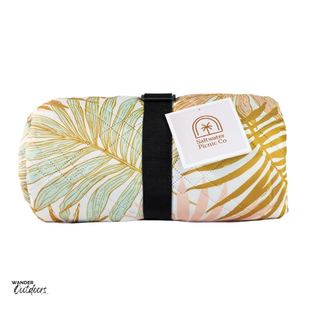 Saltwater Picnic Co Picnic Rug Golden Palm Rolled up