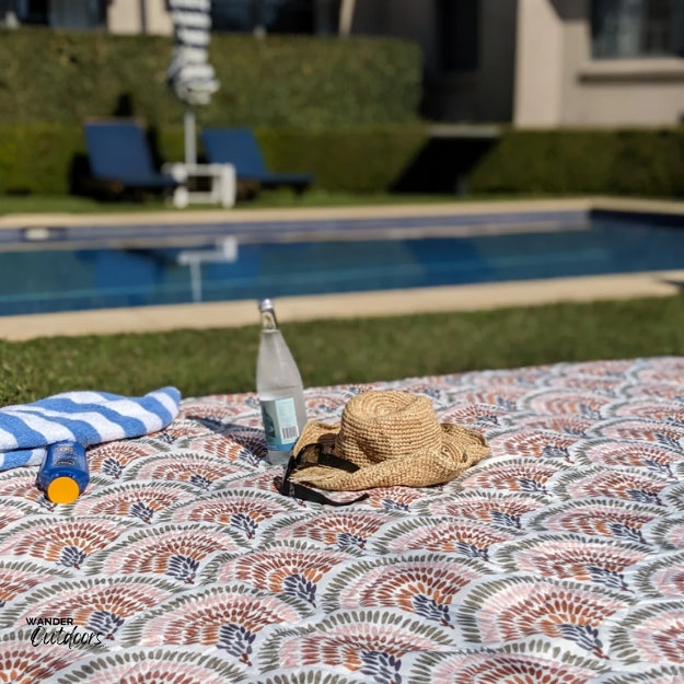 Saltwater Picnic Co Picnic Rug Peacock by the pool