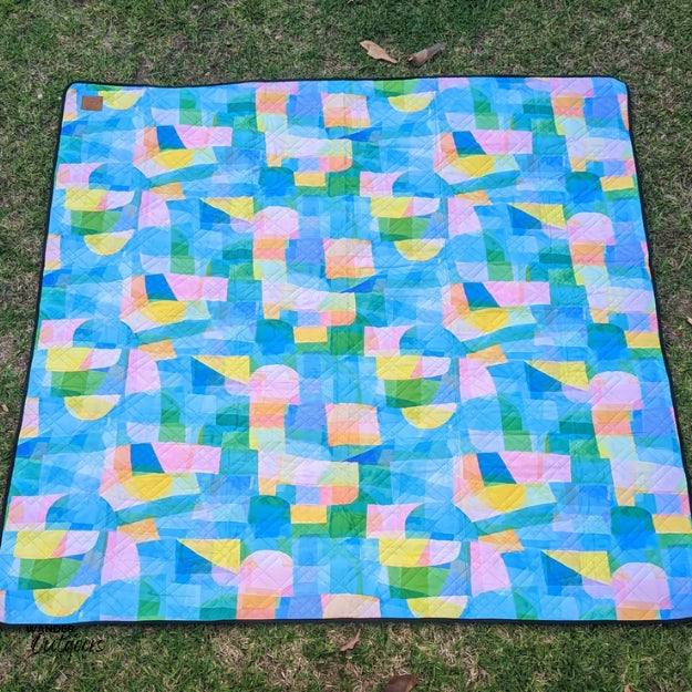 Saltwater Picnic Co Picnic Rug Skylight Blue Flat Lay