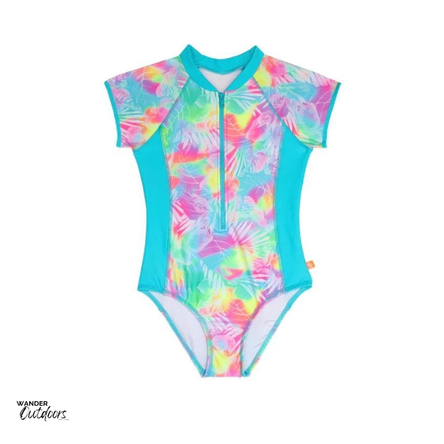 Salty Ink Girls Honolulu Surfsuit Flatlay