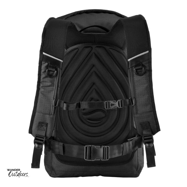SkogAKust BackSåk Pro - Waterproof Black Backpack Back Padding and Strap View