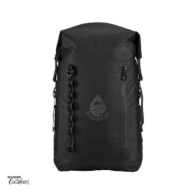 SkogAKust BackSåk Pro - Waterproof Black Backpack Front On