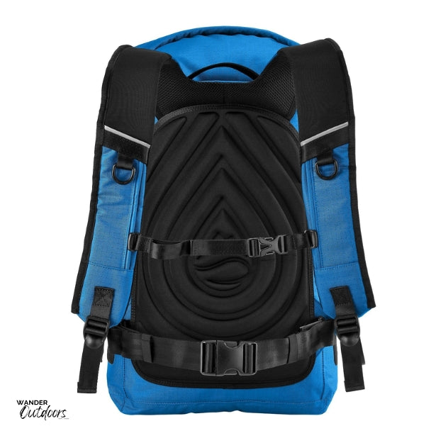 SkogAKust BackSåk Pro - Waterproof Blue Backpack Back Padding and Straps View