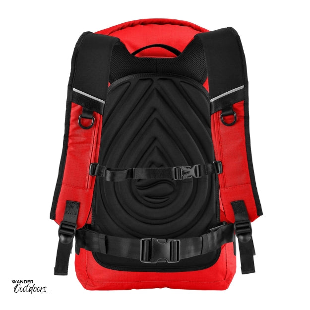 SkogAKust BackSåk Pro - Waterproof Red Backpack Back Padding and Strap View
