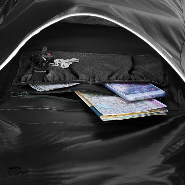 SkogAKust BackSåk - Waterproof Black Backpack Internal Pocket