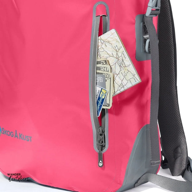 SkogAKust BackSåk - Waterproof Pink Backpack Secure Waterproof Side Zip