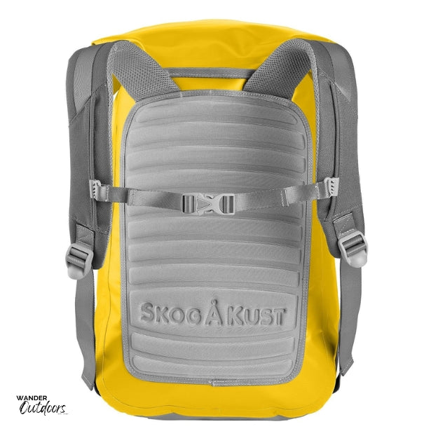 SkogAKust BackSåk - Waterproof Yellow Backpack Back padding and Strap view