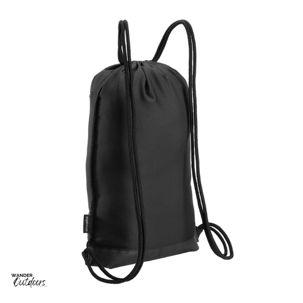 SkogAKust GymSåk 2-in-1 dry bag drawstring bag, black bag with removable waterproof dry bag rear view