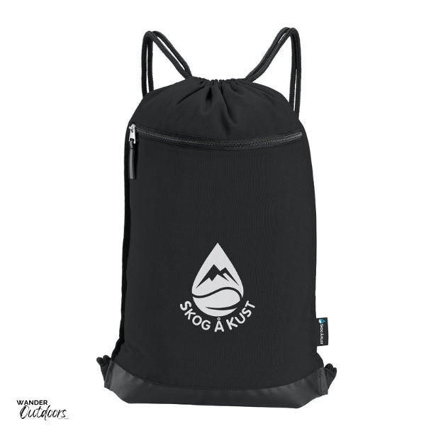 SkogAKust GymSåk 2-in-1 dry bag drawstring bag, black bag with removable waterproof dry bag