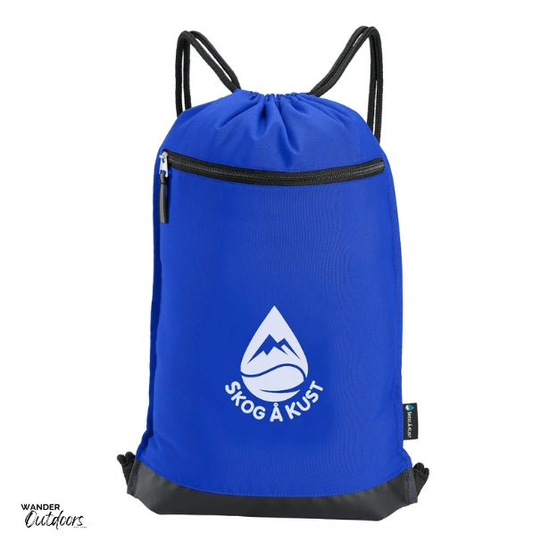 SkogAKust GymSåk 2-in-1 dry bag drawstring bag with in blue design, gym bag with removable waterproof dry bag