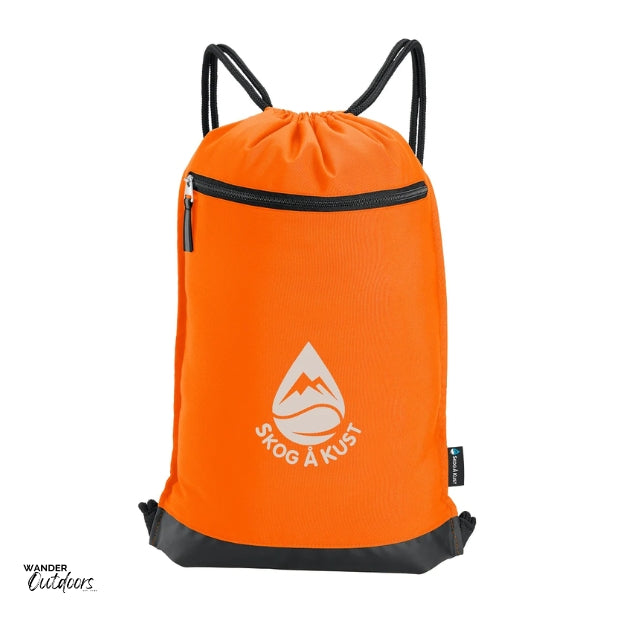 SkogAKust GymSåk 2-in-1 dry bag drawstring bag, orange bag with removable waterproof dry bag