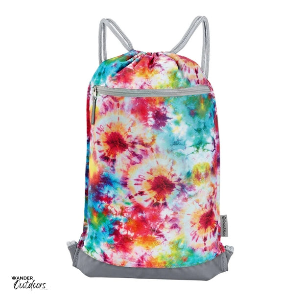 SkogAKust GymSåk 2-in-1 dry bag drawstring bag with tie-dye design, gym bag with removable waterproof dry bag